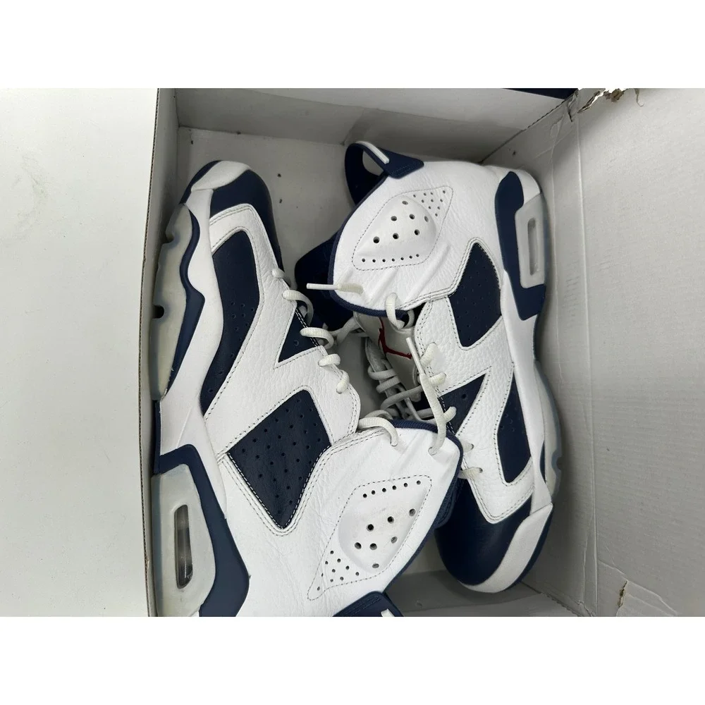 Jordan 6 Retro Olympic 2024 White Midnight Navy Red CT8529-164 Mens Size 12